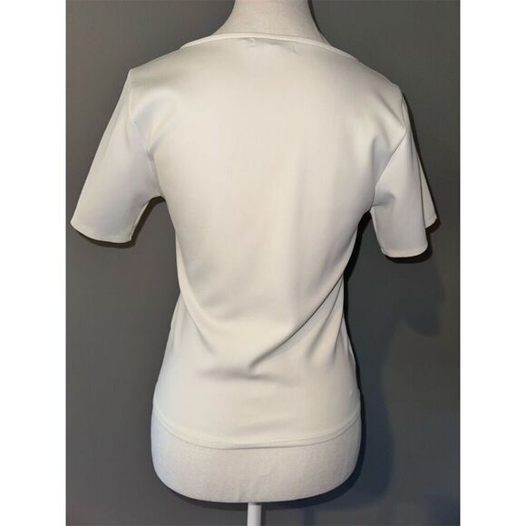 Good American Women's Lightweight Scuba Scoop Neck Stretch Crop Tee Size 2 - Picture 2 of 9